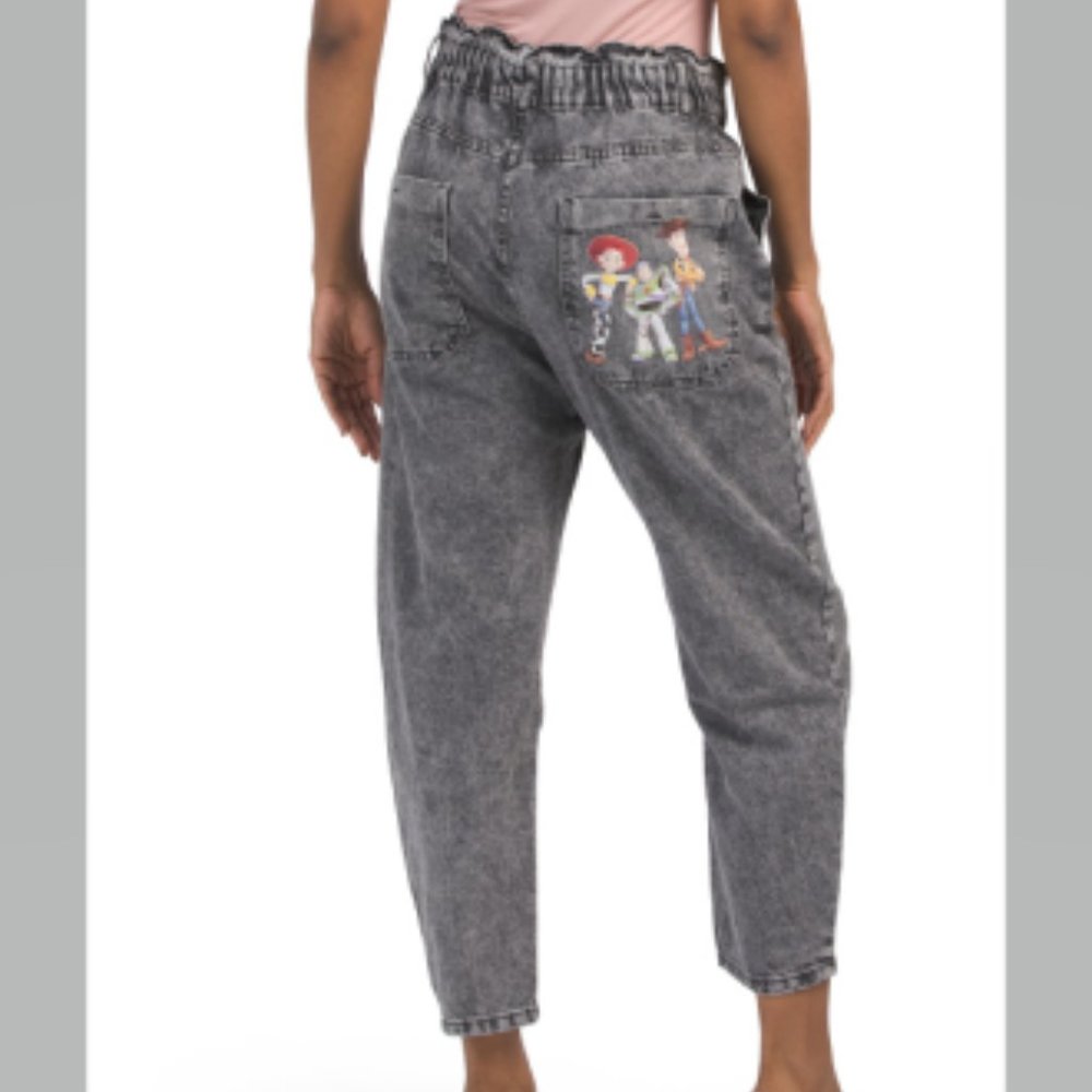 Zara X Disney Toy Story Paper Bag Jeans Grey Denim NWT - Picture 2 of 12
